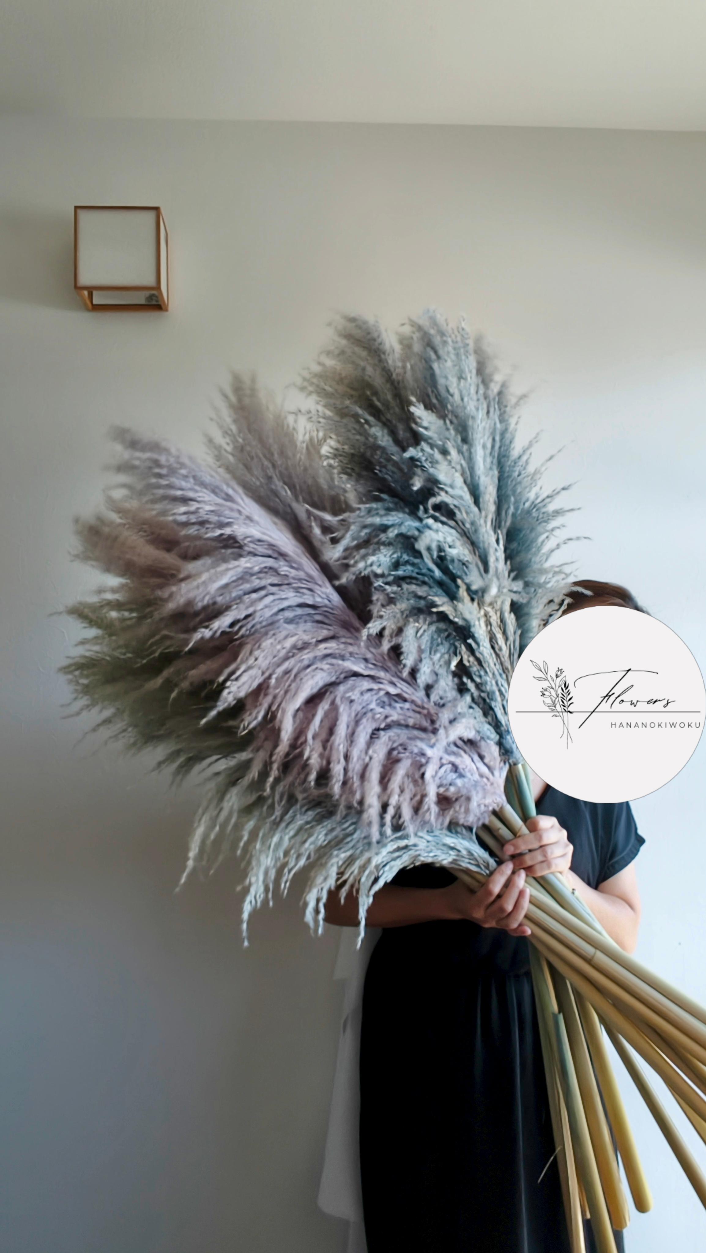 今季！グレージュ、ニュアンスカラーのパンパスグラス  開店祝い ドライフラワーインテリア ウェディング大人クリスマス